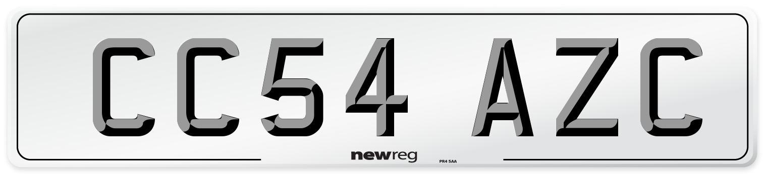 CC54 AZC Number Plate from New Reg